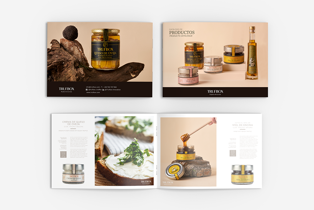 catálogo de productos hechos con trufa Diseñador gráfico y publicista en Pamplona