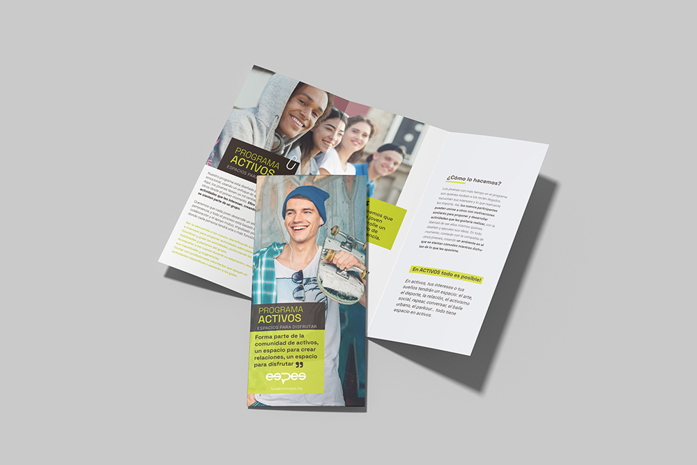 diseñador y publicista diseña folleto informativo para Espes