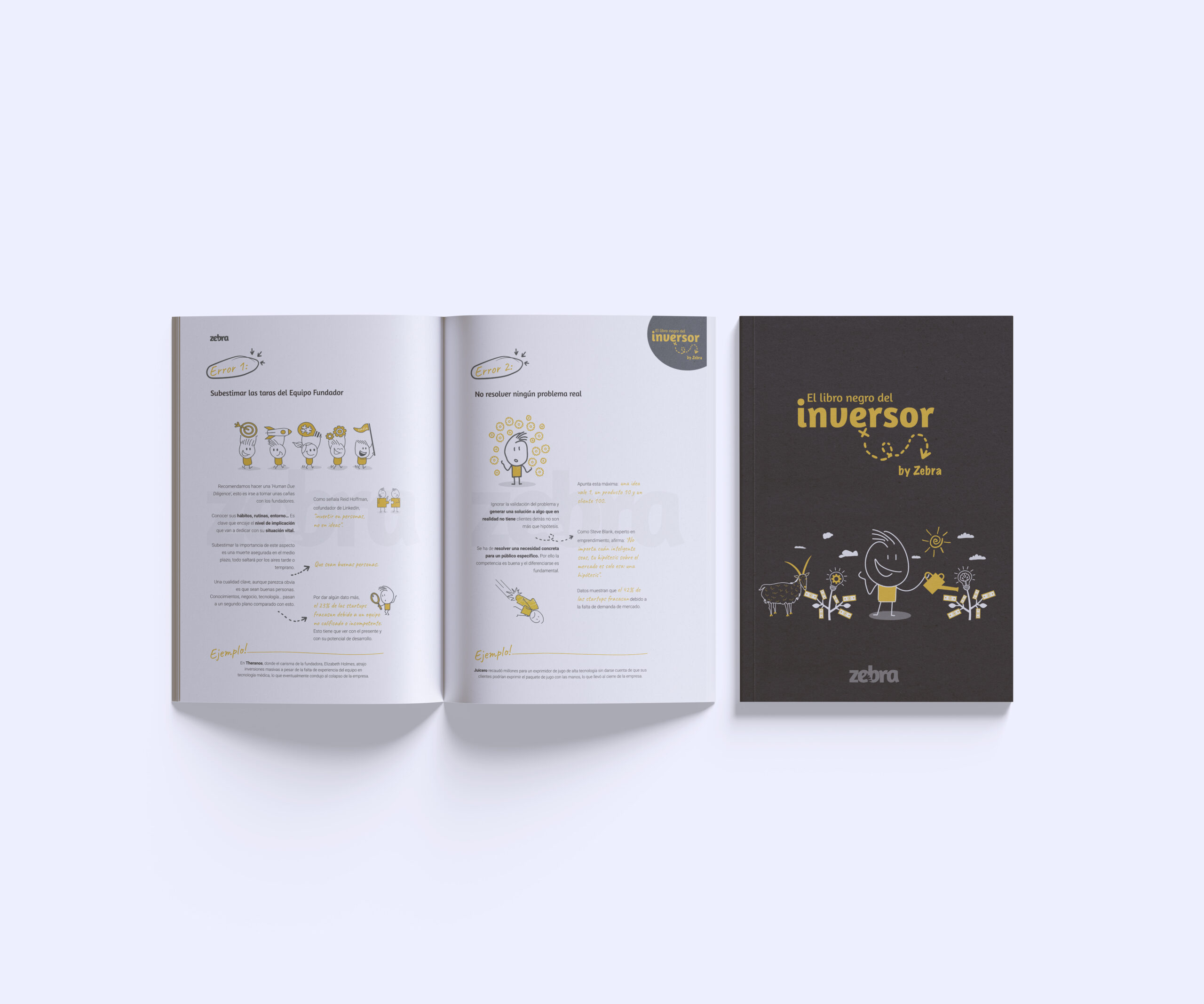 diseñador y publicista maqueta libro para zebra