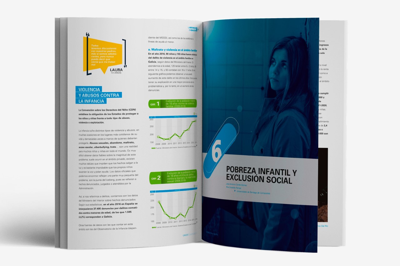 diseñador y publicista maqueta libro unicef