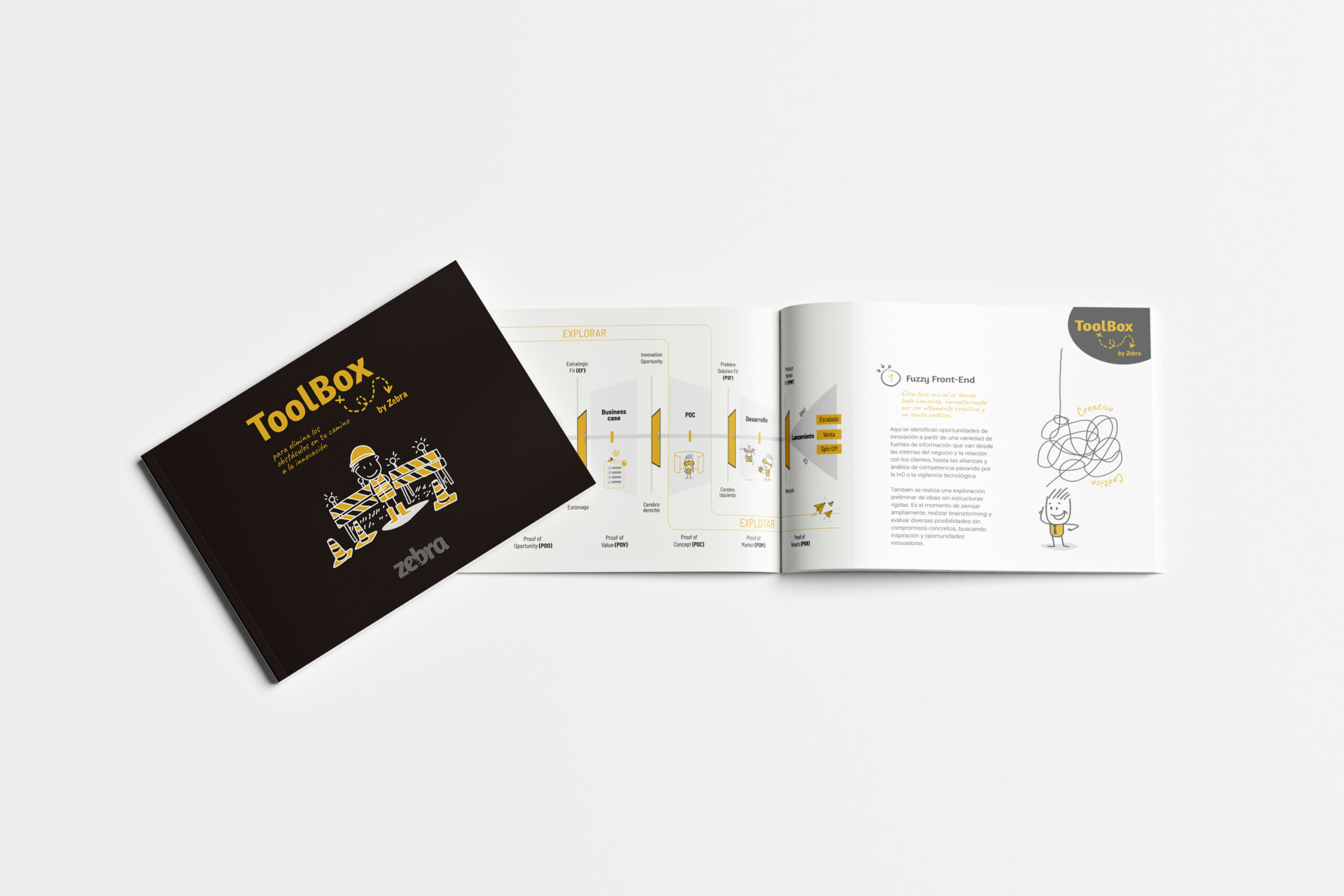 diseñador y publicista maqueta libro para zebra